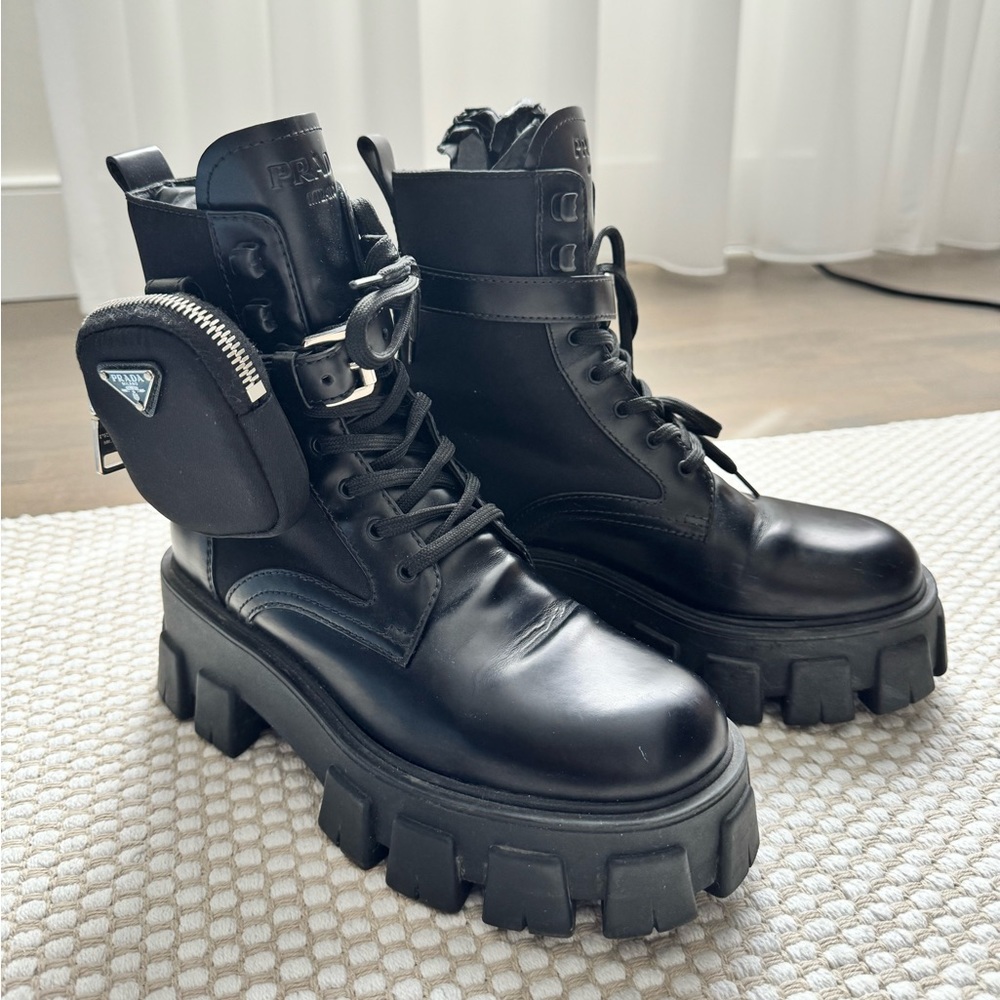Prada Boots 55mm Hiker w/ Pouch